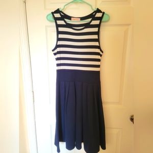 Navy Striped Dress